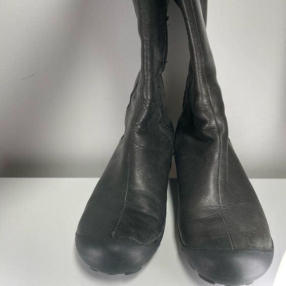 Merrell Black Leather Boots, Plaza Peak, 7.5 - Picture 2 of 13